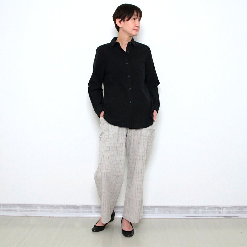 【送料無料】宮田織物 彩藍 蜻蛉 とんぼ サイドポケットパンツ レディース 女性 春夏秋冬 日本製 綿100％ 白