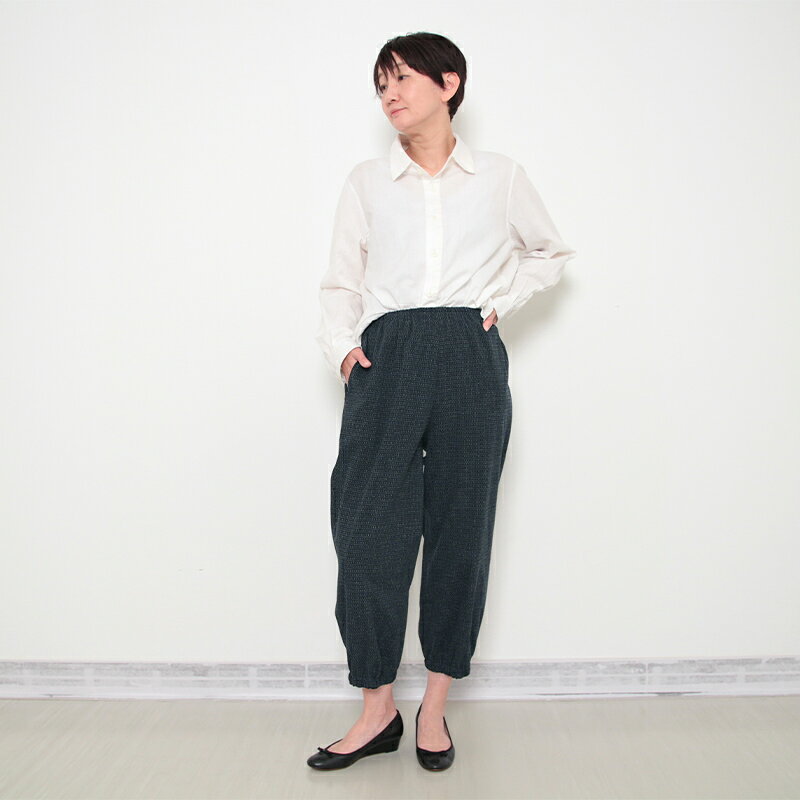 【送料無料】宮田織物 彩藍 珊瑚(さんご)もんぺパンツ 日本製 綿98％ ポリウレタン2％ ギフト プレゼント モンペ レディース 女性 春 夏 秋 冬 木綿 コットン ウエスト総ゴム 文人調 フリー 敬老の日 母の日