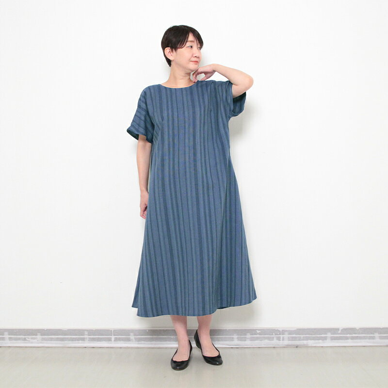 【数量限定】宮田織物 彩藍 星河 ワンピース 女性 レディース 春夏秋用 日本製 綿100％ 紺 母の日【通販サイト・直営店限定販売】