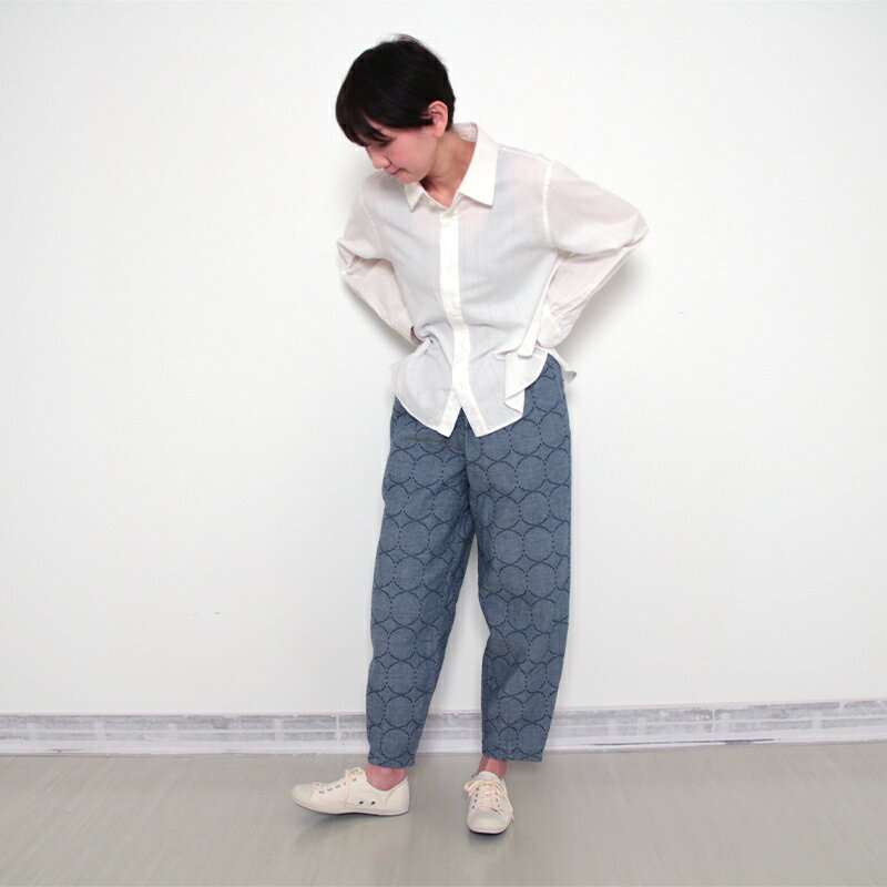 五感 gokan 岡山デニム リングジャガード織 パンツ 母の日 ギフト プレゼント レディース 女性 春夏秋 ブルー 綿100％ 日本製