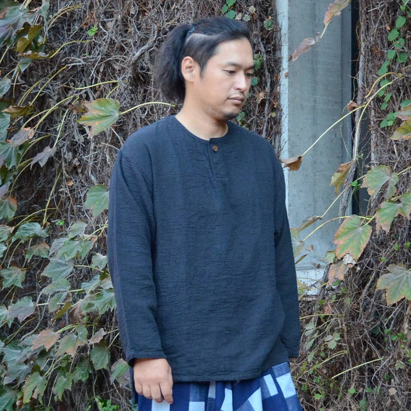 五感 gokanトリプルガーゼ プルオーバー 丸首チュニック ※男女兼用 ユニセックス メンズ レディース 春夏秋冬 黒/白 日本製 綿100％ 父の日 母の日