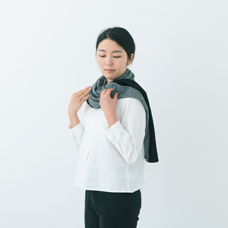 五感 gokan ウォッシャブルウール ジレ 日本製 ウール100％ レディース 女性 春秋冬 ライトグレー/グレー ブラック/グレー