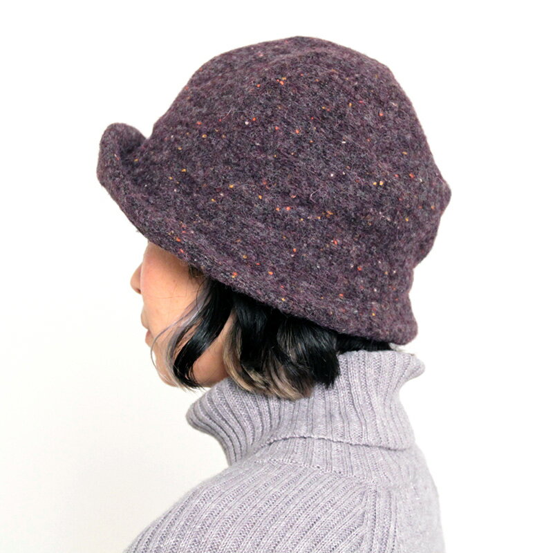 【送料無料】五感 gokan 帽子 ブルトン 後ろゴム入り 日本製 パープル/ブルー モヘア29%・毛26%・アクリル26％・ポリエステル16％・再生繊維(ビスコース)3％ UV対策 プレゼント ギフト レディース 女性 秋 冬 フリーサイズ 敬老の日