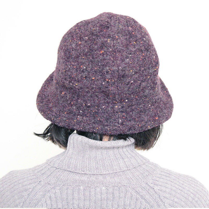【送料無料】五感 gokan 帽子 ブルトン 後ろゴム入り 日本製 パープル/ブルー モヘア29%・毛26%・アクリル26％・ポリエステル16％・再生繊維(ビスコース)3％ UV対策 プレゼント ギフト レディース 女性 秋 冬 フリーサイズ 敬老の日
