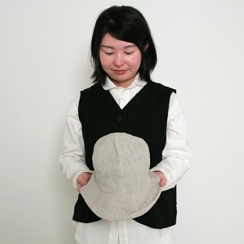 【送料無料】五感 gokan 帽子 ブルトン 後ろゴム入り ヘンプ 日本製 アイボリー/ダークグレー 植物繊維(ヘンプ)100% UV対策 プレゼント ギフト レディース 女性 春 秋 冬 フリーサイズ 敬老の日