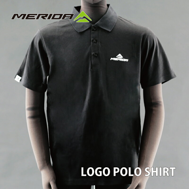 LOGO POLO SHIRT MERIDA メリダ 正規品 オリジナル メンズ 男性 ユニセックス 男女兼用 アウトドア サイクリング 自転車 アパレル ポロシャツ ツアー 大会 競技 ファンウェア ツーリングウェア サイクルウェア コットン 綿 ロゴ入り シンプル 春 夏 半袖 ティーシャツ 服 黒