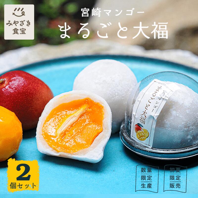 宮崎マンゴーまるごと大福 2個セット お菓子の小山田 フルーツ大福 グルメ マンゴー 和菓子 ギフト プチギフト プレゼント お取り寄せ 国産 九州 宮崎 都城 お中元2023 スイーツ 親戚 自分用のサムネイル