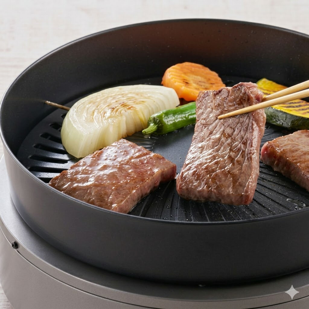 Rakuten - やきまるスリム CB-SLG-3 焼肉グリル スモークレス 岩谷産業 カセットコンロ コンパクト 煙 出ない 卓上 焼肉プレート 日本製 ホームメイドシリーズ 油はね 軽減 減煙 バーベキューやきまる3 簡易コンロ 防災 プレート 付属品 ラッピング不可 フッ素加工 室内 おうち焼肉