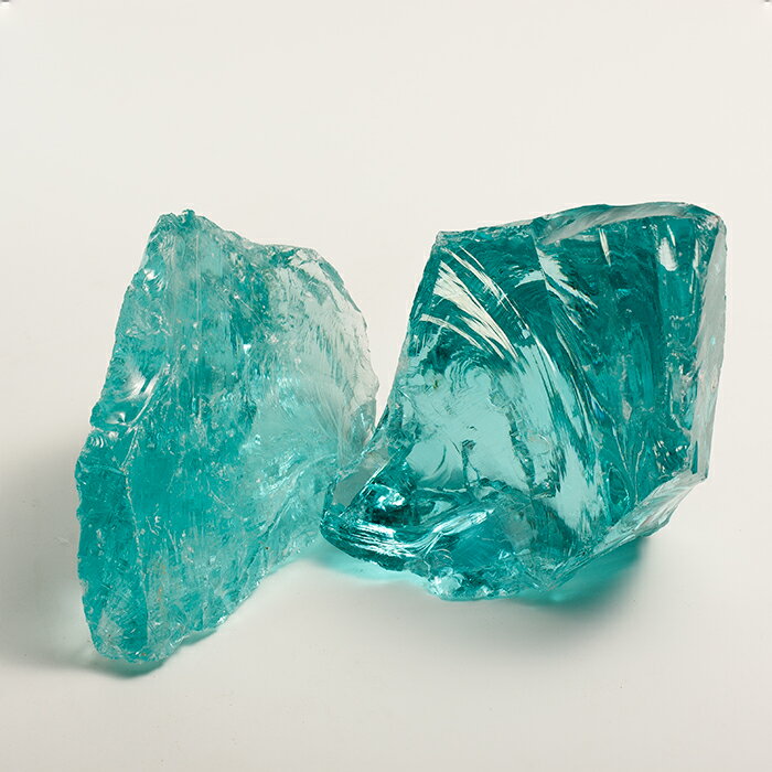 【お試しサンプル】アズーロガラスロック 2kg以内 青系 ガラス素材 庭石 観賞石 ロックガーデン ドライ..