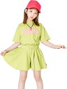 子供服 女の子 セットアップ 夏服 半袖tシャツ キュロットスカート スポーツウェア ジャージ 上下セット ダンス 可愛い