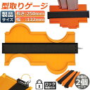 型取りゲージ 2個セット コンターゲージ ロック付き 調節可能 250mm 10インチ コンターゲージ 輪郭コピー 曲線定規 DIY 木工 測定工具 測定ゲージ...