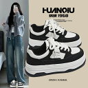 HUANQIU 6/12-07/01 1時59分迄10%OFF クーポン利用で4122 ローカットスニーカー レディース 厚底 スニーカー 通気性 美脚 身長ア...