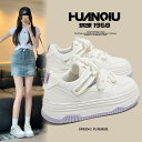 HUANQIU 6/12-07/01 1時59分迄10%OFF クーポン利用で4122 ローカット厚底スニーカー レディース 通気性 美脚 身長アップ 4cm台...