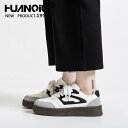 HUANQIU 6/12-07/01 1時59分迄10%OFF クーポン利用で4122 ローカットスニーカー レディース 厚底スニーカー 美脚 通気性 3.5c...