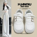 HUANQIU 6/12-07/01 1時59分迄10%OFF クーポン利用で4122 ローカットスニーカー レディース 厚底スニーカー 4cm身長アップ 通気...
