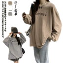 ロンT 体型カバー カットソー 大きいサイズ レディース インナー ティーシャツ tシャツ ロンt ロング ルームウェア ルーズ チュニック スポーツ