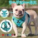 犬 ハーネス リードセット 小型犬 中型犬 胴輪 抜けない かわいい 簡単着脱 衝撃吸収 調節可能 引っ張り防止 咳き込み軽減 散歩 出かけ
