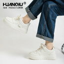 HUANQIU 6/12-07/01 1時59分迄10%OFF クーポン利用で4122 ローカットスニーカー レディース 厚底スニーカー 通気性 美脚 身長アッ...