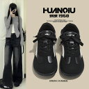 HUANQIU 6/12-07/01 1時59分迄10%OFF クーポン利用で4122 ローカットスニーカー レディース 厚底スニーカー 3cm 身長アップ 通...