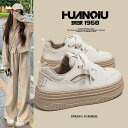 HUANQIU 6/12-07/01 1時59分迄10%OFF クーポン利用で4122 ローカット厚底スニーカー レディース 通気性 美脚デザイン 身長アップ ...