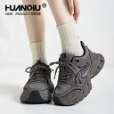 HUANQIU 6/12-07/01 1時59分迄10%OFF クーポン利用で4122 厚底スニーカー レディース 通気性 美脚 身長アップ 4cm ロウカット...