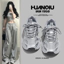 HUANQIU 6/12-07/01 1時59分迄10%OFF クーポン利用で4122 厚底スニーカー レディース 通気性 美脚 身長アップ 4cm ローカット...