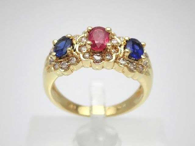 【中古】K18マルチリング／イエロ...