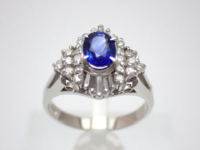 【中古】Pt900サファイアリング...