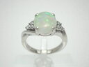 【新品仕上げ済】Pt900 オパールリング/オパール1.88ct/ダイヤモンド0.14ct/ホワイトオパール/#12/8.4g【質屋出店】【送料無料】【中古】