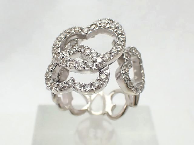 樂天商城 - 【新品仕上げ済】750（K18WG）　ダイヤモンドリング／ハート／ダイヤモンド1.32ct／#9.5／7.6g【質屋出店】【送料無料】【中古】