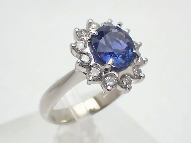 仕上げ済 Pt900 サファイアリング サファイア2.17ct ダイヤモンド0.56ct #11 7.6g 質屋出店 中古 miyoshi-shichiya-10190330 みよし質屋 サンプル画像2