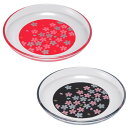 送料無料 小皿 2枚組 14.8cm 紀州塗り ぬりもん de Verre 丸小皿 蒔絵 桜 かわいい おしゃれ ペアセット タレ皿 和食器 ガラス ギフト 贈...