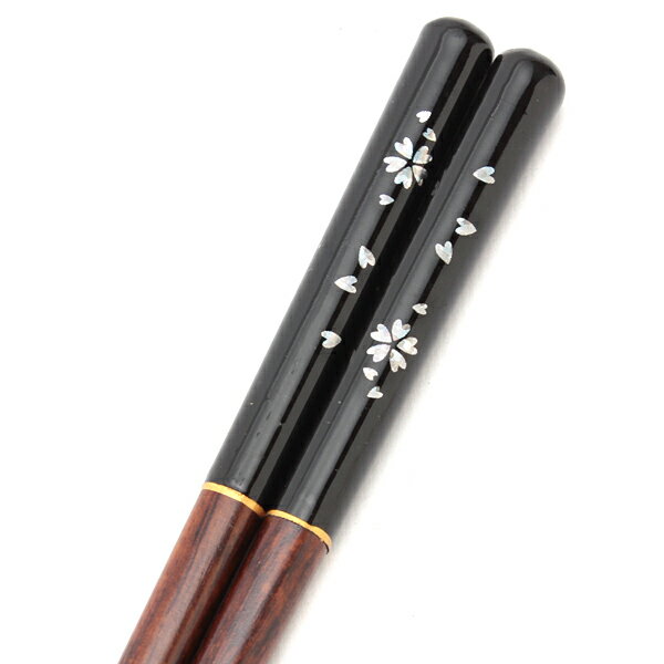 天然木製 箸 サクラ 桜 黒 23.5cm お箸