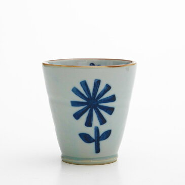フリーカップ SEIJI HANA カップ 青【 湯呑み 湯飲み 焼酎 お湯割り グラス タンブラー コップ ホット アイス おしゃれ 北欧 レトロ カフェ風 cafe風 和食器 瀬戸物 日本製 】