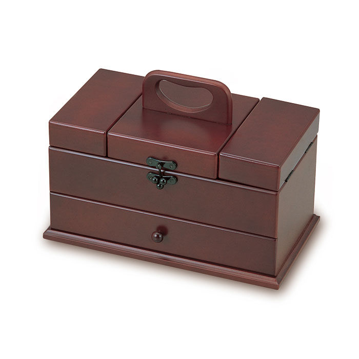 ＼送料無料／ソーイングボックス 木製 裁縫箱 ブラウン