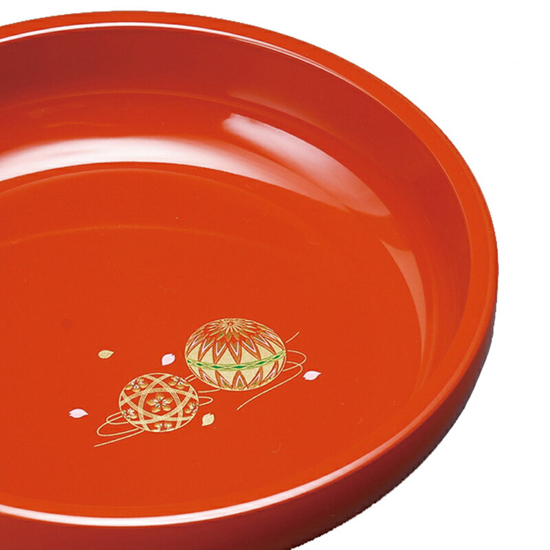 【20％クーポン配布中 9日20時〜】 紀州塗り 菓子鉢 21.2cm 朱 手まり唄 おしゃれ シンプル 来客 お菓子入れ 日本製 国産