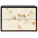 【全品ポイント5倍 15日限定】 紀州塗り 木製二つ引きタンス うたげ桜 二段 和風 和室 おしゃれ 木目 インテリア 日本製 送料無料