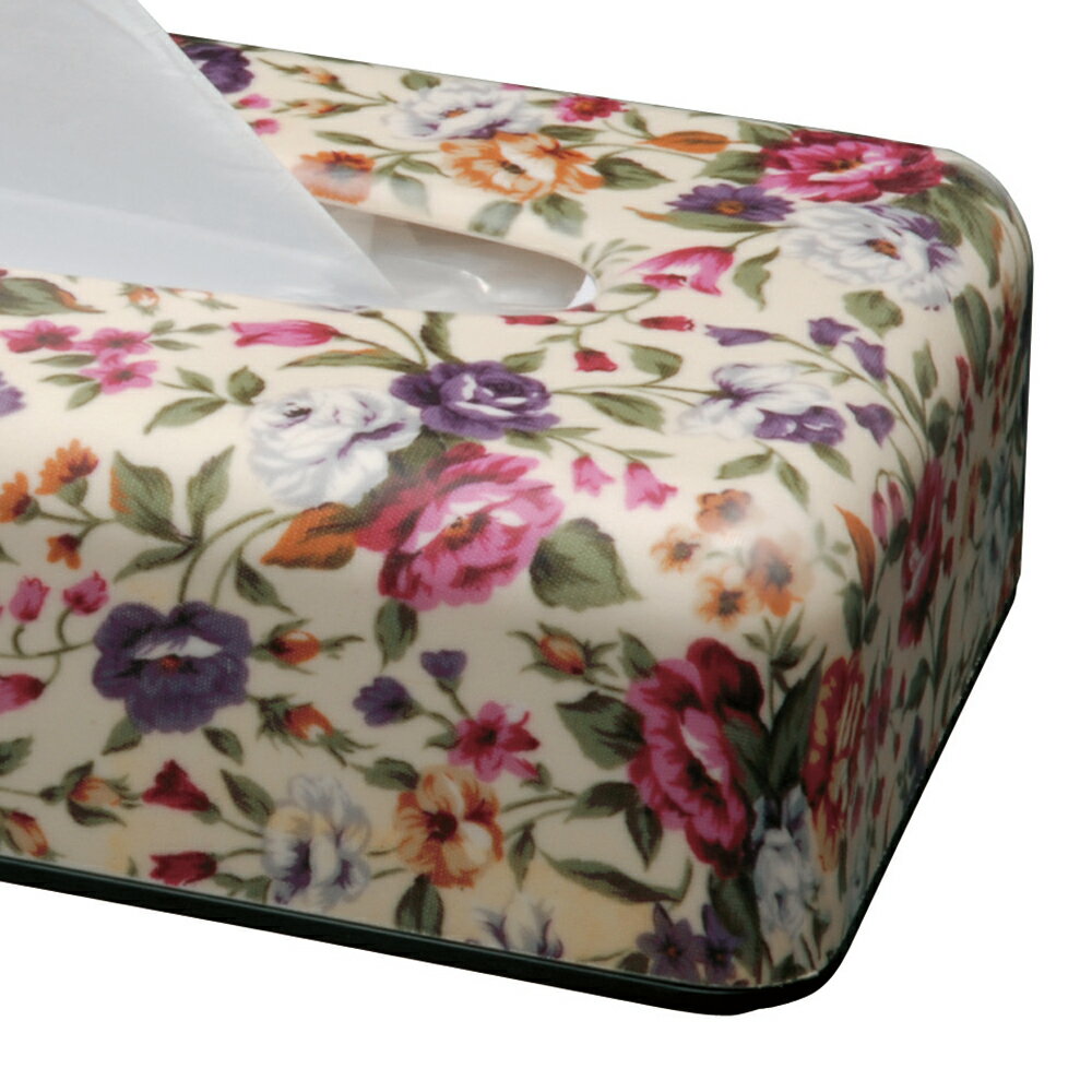 ティッシュケース プチローズ (布貼・抗菌) ティッシュボックス おしゃれ 花柄 インテリア 日本製 [3]