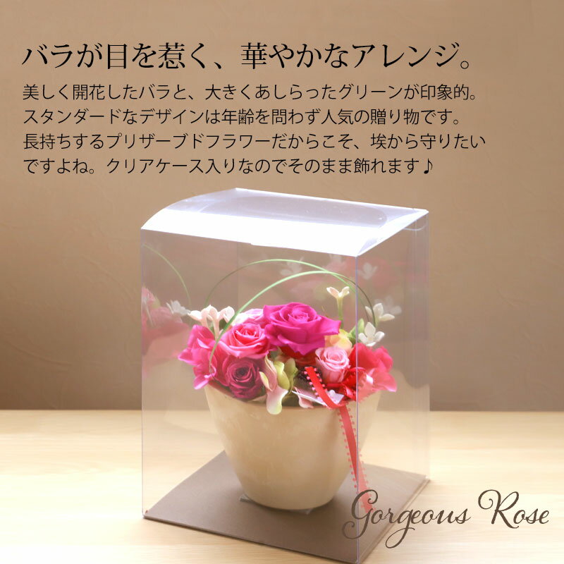 【20％クーポン配布中 9日20時〜】 プリザーブドフラワー クリアケース入り クレール 母の日 ギフト アレンジメント お花 かわいい プレゼント バラ 薔薇 アジサイ 紫陽花 そのまま飾れる インテリア お祝い 誕生日 プリザード おしゃれ 雑貨 送料無料 ラッピング可