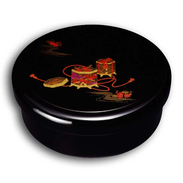 【ポイント3倍】 紀州塗り 10.5寸 茶櫃 茶びつ 平安物語 紀州漆器 茶道具 小物収納 収納ボックス 和風 来客 おもてなし 旅館 和室 日本製 国産 送料無料