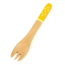 【全品ポイント5倍 7日10時まで】 天然木製 デザートフォーク 12.5cm ナチュラルドット イエロー おしゃれ カフェ風 ナチュラル シンプル カトラリー...