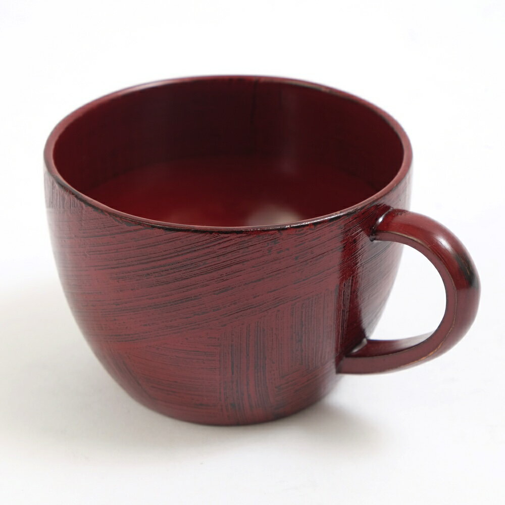 天然木製 マグカップ 大和型 ティーカップ コーヒーカップ コップ 根来 漆塗り 赤 軽い 和風 和モダン 割れにくい 和食器