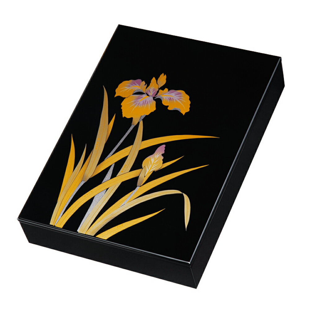 【10%OFF 12/4 20時〜】 文庫 紀州塗り 木製 尺1寸 A4 蒔絵 金あやめ(A4判) 書類入れ 蓋付き 収納ボックス フタ付き 収納ケース 書類ケ...