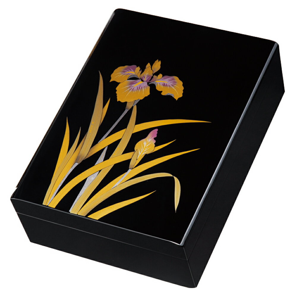 【10%OFF 12/4 20時〜】 紀州塗り 木製 尺1寸 合口文庫 蒔絵 金あやめ(A4判) 書類入れ 蓋付き 収納ボックス フタ付き 収納ケース 書類ケー...