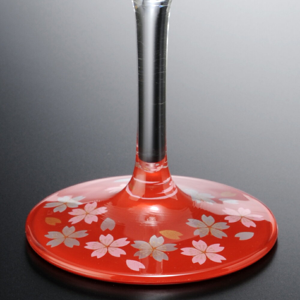 【10％OFFクーポン配布中】 紀州塗り ぬりもん de Verre ワインカップ 蒔絵 桜 赤 日本製 国産 miyoshi-ya-10024250 曲げわっぱと漆器 みよし漆器本舗 サンプル画像2
