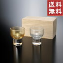 【10%OFF 6/4 20時~】 送料無料 お猪口 ペアセット 紀州塗り ぬりもん de Verre 盃 涼金・涼銀 ペア おしゃれ 桐箱入り ぐい呑み 日本酒 おちょこ ガラス ギフト 贈り物 プレゼント 日本製 食洗機対応 父の日 実用的