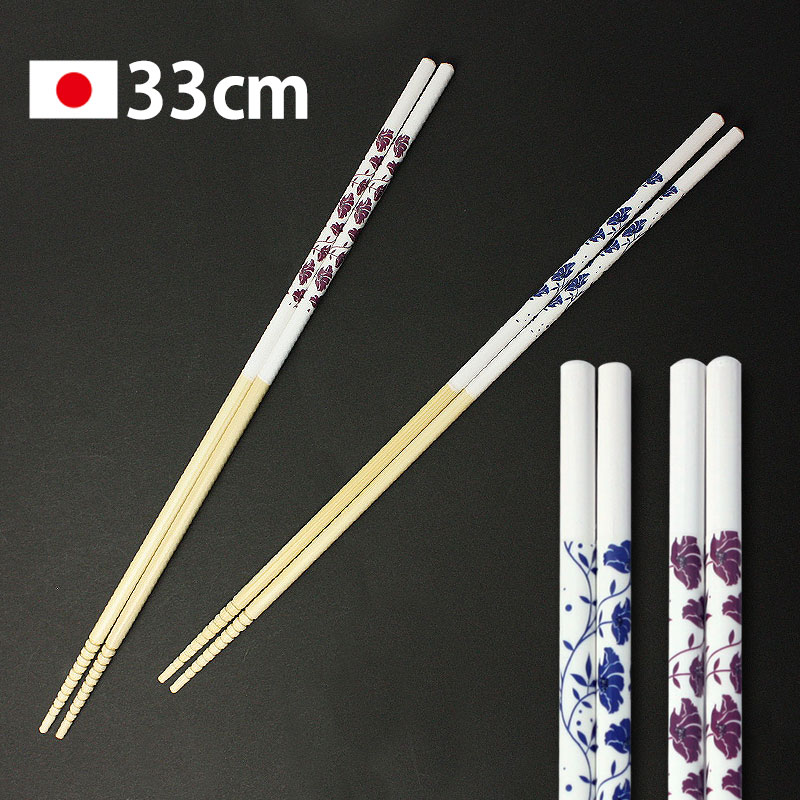 【最大300円OFFクーポン配布中】 菜箸 33cm さい箸 お箸 日本製 おしゃれ 天然竹製 菜ばし さいばし 滑り止め すべり止め 取り分け箸 とり箸 取箸 取り箸 揚げ物箸 料理箸 おはし 調理用箸 調理道具 軽い キッチンツール 花柄 フローラ 国産