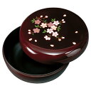 【5%OFFクーポン 9日20時〜】 紀州塗り 6寸 菓子器 菓子鉢 蓋付き 溜 里桜 お菓子入れ 日本製 国産