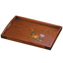 【5%クーポン配布中】 紀州塗り 尺3寸 長手盆 山茶花 金具付(金蒔絵) お盆 トレー トレイ おぼん 日本製 国産