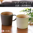 ペアマグカップ 2個セット 400ml アースカラー 食洗機対応 電子レンジ対応 おしゃれ かわいい 北欧 コップ 抗菌加工 軽い 軽量 食器 割れにくい カフェ シンプル ナチュラル 木目調 箱入り ギフト ペア くすみカラー 日本製 山中漆器
